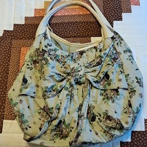 Rose print hand bag or over the shoulder purse